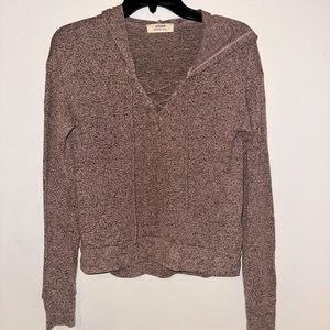 Pink Sweatshirt with Crossties - XS Logan brand